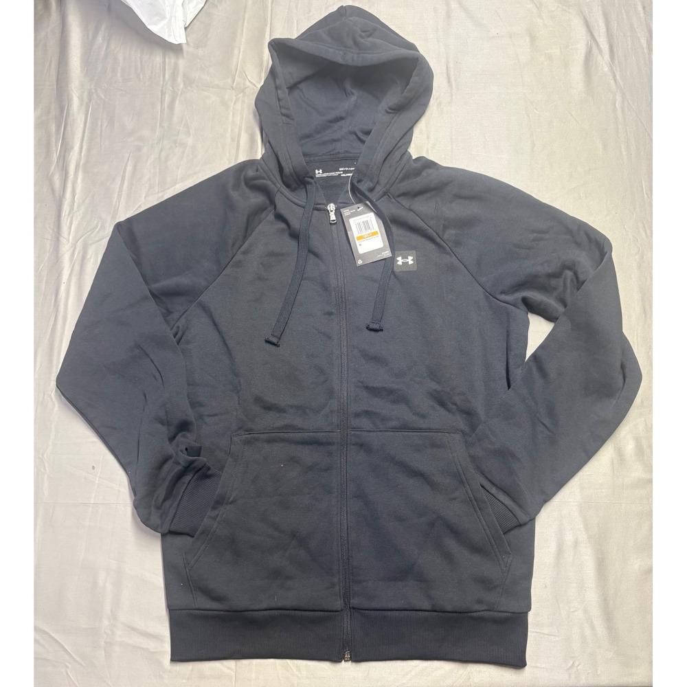 Under Armour Mens Rival Fleece Full Zip Hoodie Black 1357111-001 Small NWT